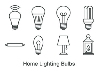 Variety of home lighting bulbs: led, cfl, incandescent, fluorescent options