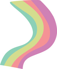 Pastel Colored Wavy Arc 