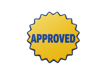 Isolated shiny yellow burst shape with blue text saying 