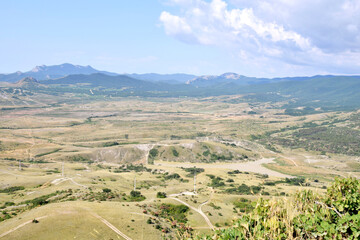 Mountainous landscape in the area of ​​the Karadag volcano, Crimea