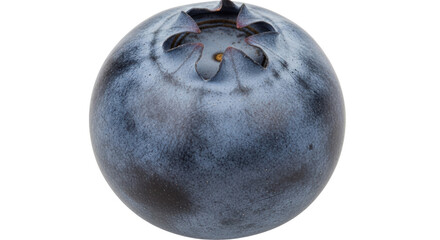 Isolated Blueberry, a single round ripe fruit with a powdery dusting, perfect for recipes