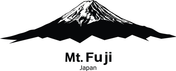Mt fuji japan mountain peak vector illustration scalable graphic design eps