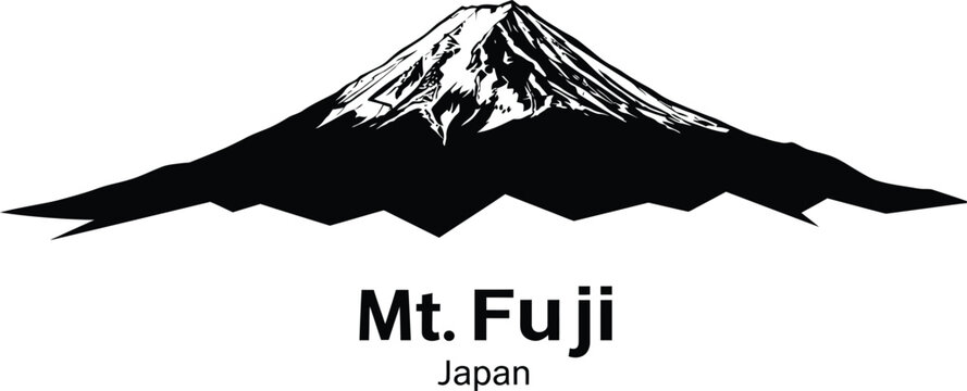 Mt fuji japan mountain peak vector illustration scalable graphic design eps