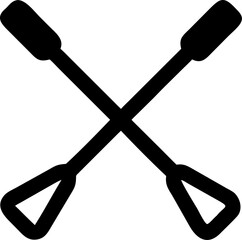 Paddles crossed in silhouette.