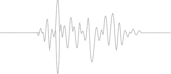 Abstract Detailed Gray Sound Waveform Line Graphic Element