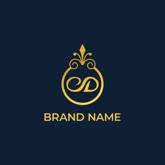 luxury beauty letter CD logo vector