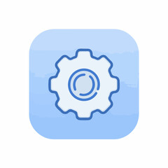 Obraz premium Sleek Settings Gear Monoline Flat Icon