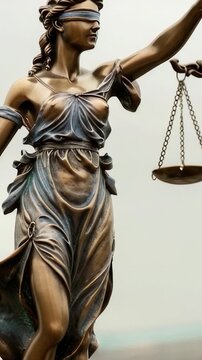 A depiction of Lady Justice holding a balance scale, often symbolizing fairness and impartiality