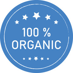 100% organic stamp logo. 100 percen organic logo template illustration. Set 100% Natural and organic Product Vector Icon Circle Sign. Healthy Food Emblem. Organic food Badge. 100% Organic.