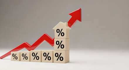Rising Interest Rates Financial Growth and Real Estate Concept