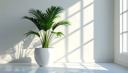 Obraz premium White room with palm plant