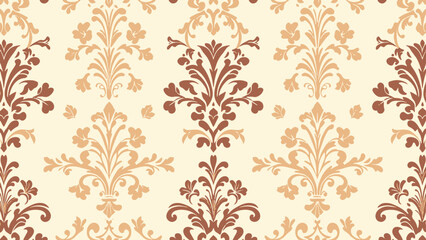 Floral pattern. Wallpaper baroque, damask. Seamless vector background. Pink and white ornament..