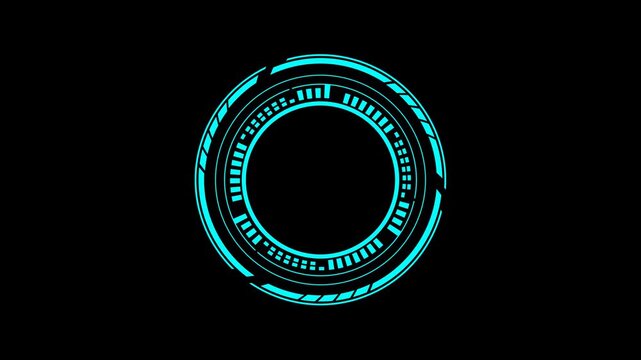 Sci-Fi Futuristic HUD circle interfaces motion. Alpha or transparent background