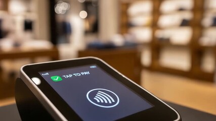 Contactless Payment with Credit Card at a Modern POS Terminal. - Powered by Adobe