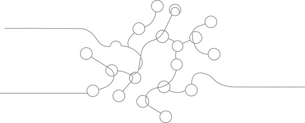 Minimalist Line Art Connection Network Abstract Concept Illustration