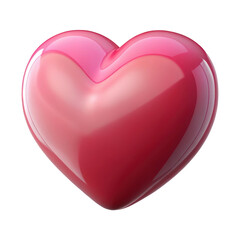 Glossy pink heart symbol rendered with subtle gradient colors romantic backdrop valentines day celebration passionate gift idea 3d illustration isolated on transparent background