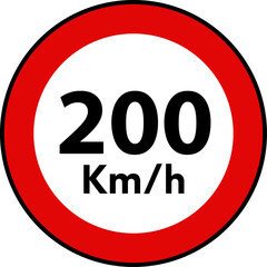 Speed Limit 200 Sign