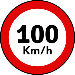 Speed Limit 100 Sign
