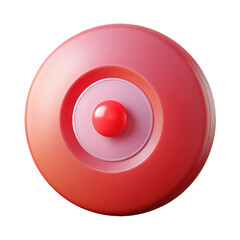 Abstract red circular design with spherical center and concentric layers modern artistic concept 3d illustration isolated on transparent background