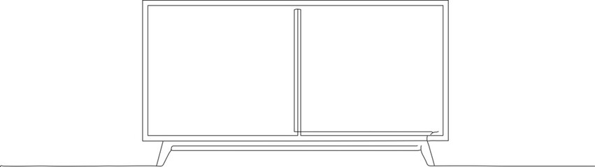 Obraz premium Minimalist Outline Desktop Computer Device Display Screen Technology Icon