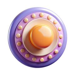Abstract geometric composition with spheres and rings in pastel colors 3d illustration isolated on transparent background
