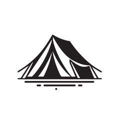 Minimal Mountain Camping Vector