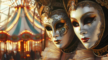 Classic elegant masks reminiscent of the golden era