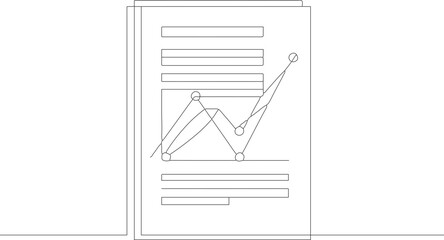 Simple Outline Document Graph Paper Statistics Report Finance Icon