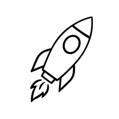 Black and White Rocket Icon Vector Illustration

 

