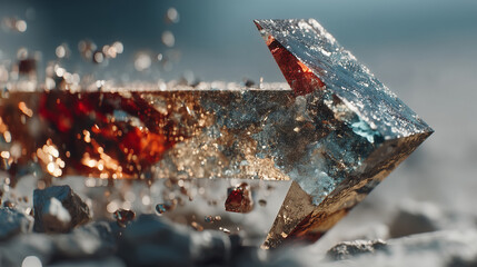 A broken arrow with a red tip