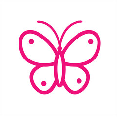 Stylized Pink Butterfly Silhouette – Minimal Vector Icon for Nature, Beauty, and Spring Themes