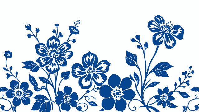Blue and white damask vector seamless pattern. Vintage, paisley elements. Traditional, Turkish motifs. Great for fabric and textile, wallpaper, packaging or any desired idea.