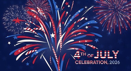 Vibrant 4th of july fireworks display celebrating independence day with explosive colors
