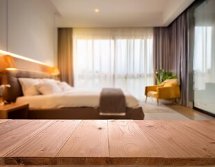 Fototapeta premium defocused of bedroom style blur bedroom for background