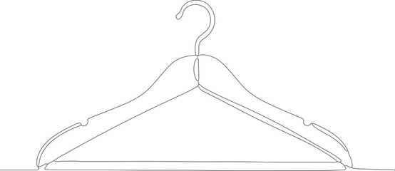 Line Art Detailed Wooden Clothes Hanger for Garment Storage Icon