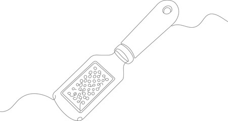 Minimalist Single Line Drawing Grater Kitchen Utensil Simple Illustration