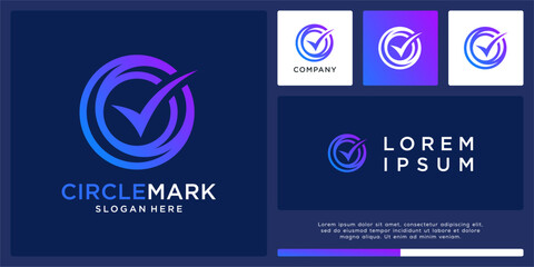 Circle mark logo design with tick
