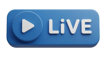 Isolated Live stream button media player broadcast show channel streaming icon