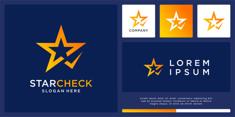 Star check logo design template
