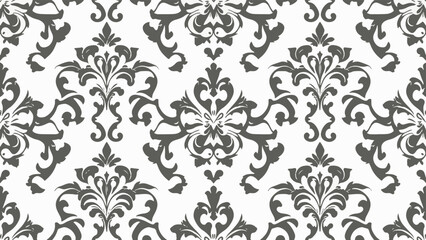 Damask seamless vector background. baroque style pattern. Black and white floral element. Graphic ornate pattern for wallpaper, fabric, packaging, wrapping. Damask flower ornament.