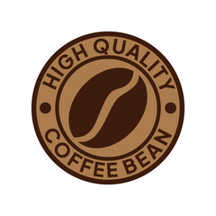 High quality coffee bean. Coffee shop logo. Retro badge coffee bean icon line stamp logo vector design in vintage hipster modern style, premium coffee shop bar brand symbol icon.