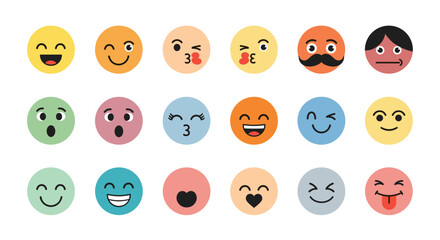 A collection of diverse emojis expressing various emotions and moods.