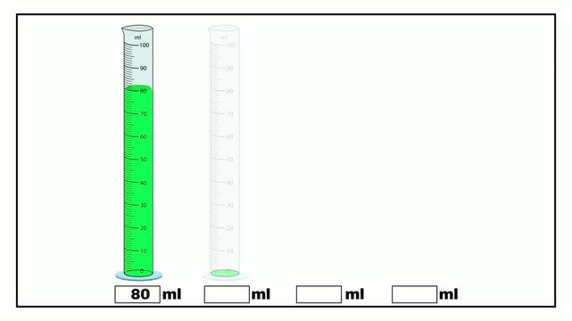Laboratory measuring cylinders with green liquid