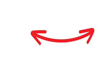 Curved arrow isolated on white background