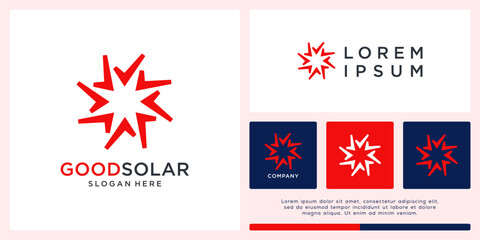 Solar logo design with check mark