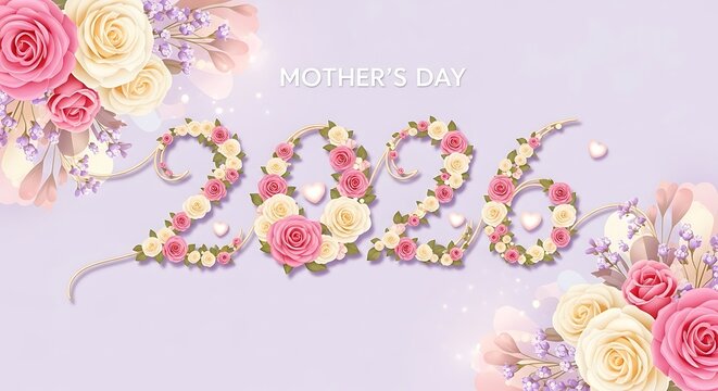 Elegant 2006 numbers adorned with delicate flowers and pearls soft floral design