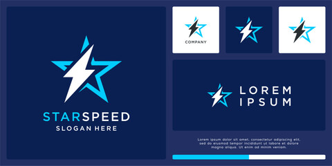 Star speed logo design vector template