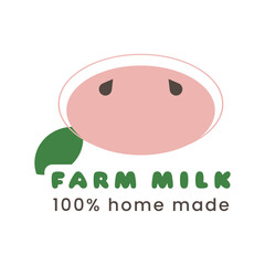 This logo features a friendly face that represents fresh, homemade farm milk. It emphasizes the organic essence of dairy, appealing to eco-conscious consumers seeking quality products.