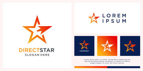 Direct star logo design vector template
