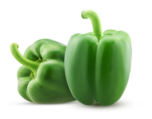 Two green bell pepper